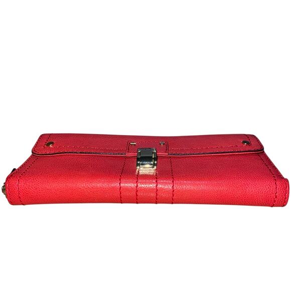 Milly Red Leather Long Wallet Classic 8" x 4" - Picture 2 of 13